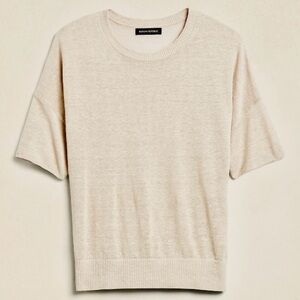 Banana Republic Fern Linen-Blend Short-Sleeve Sweater